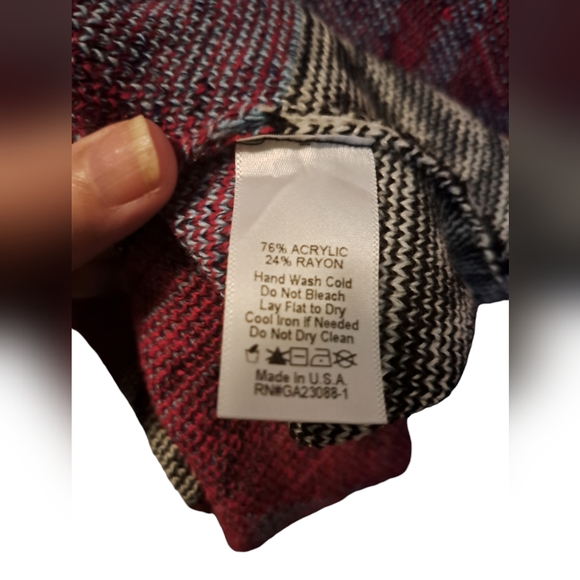 TRUEHITT LOS ANGELES USA Southwestern Aztec cape poncho lightweight acrylic XS/S - Picture 4 of 7